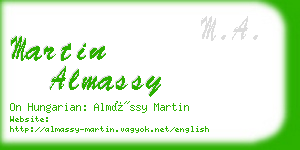 martin almassy business card